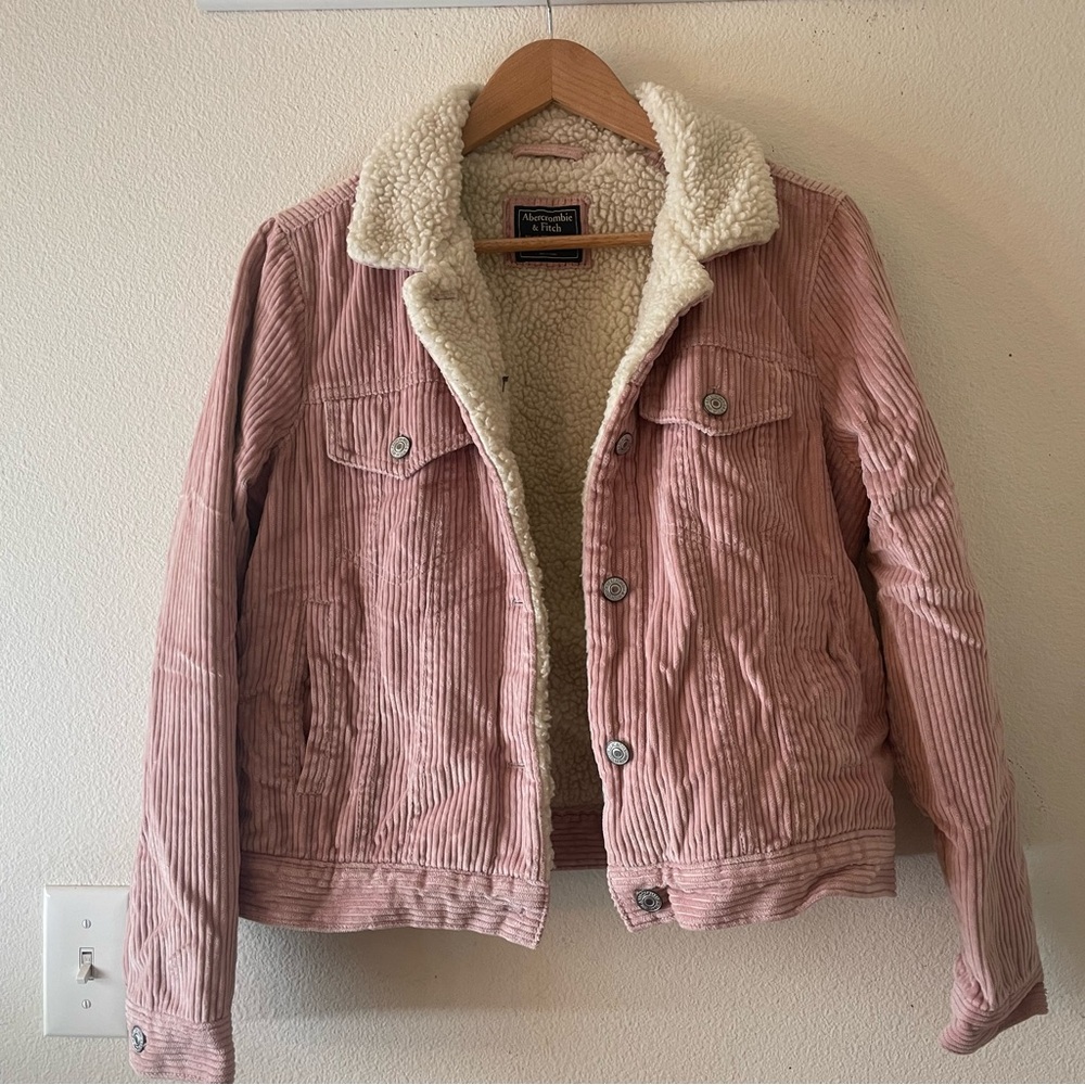 Pink Corduroy Jacket with Sherpa Lining